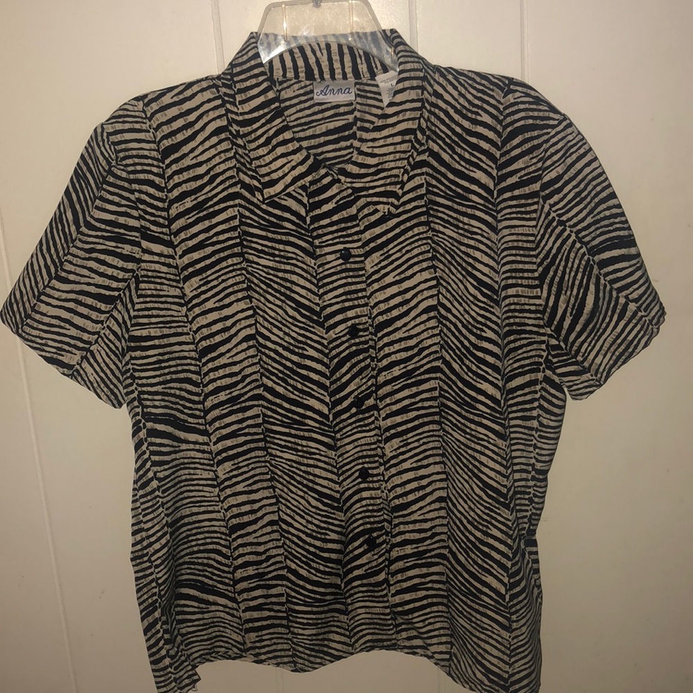 ANNA SHIRT BLACK & TAN SIZE L